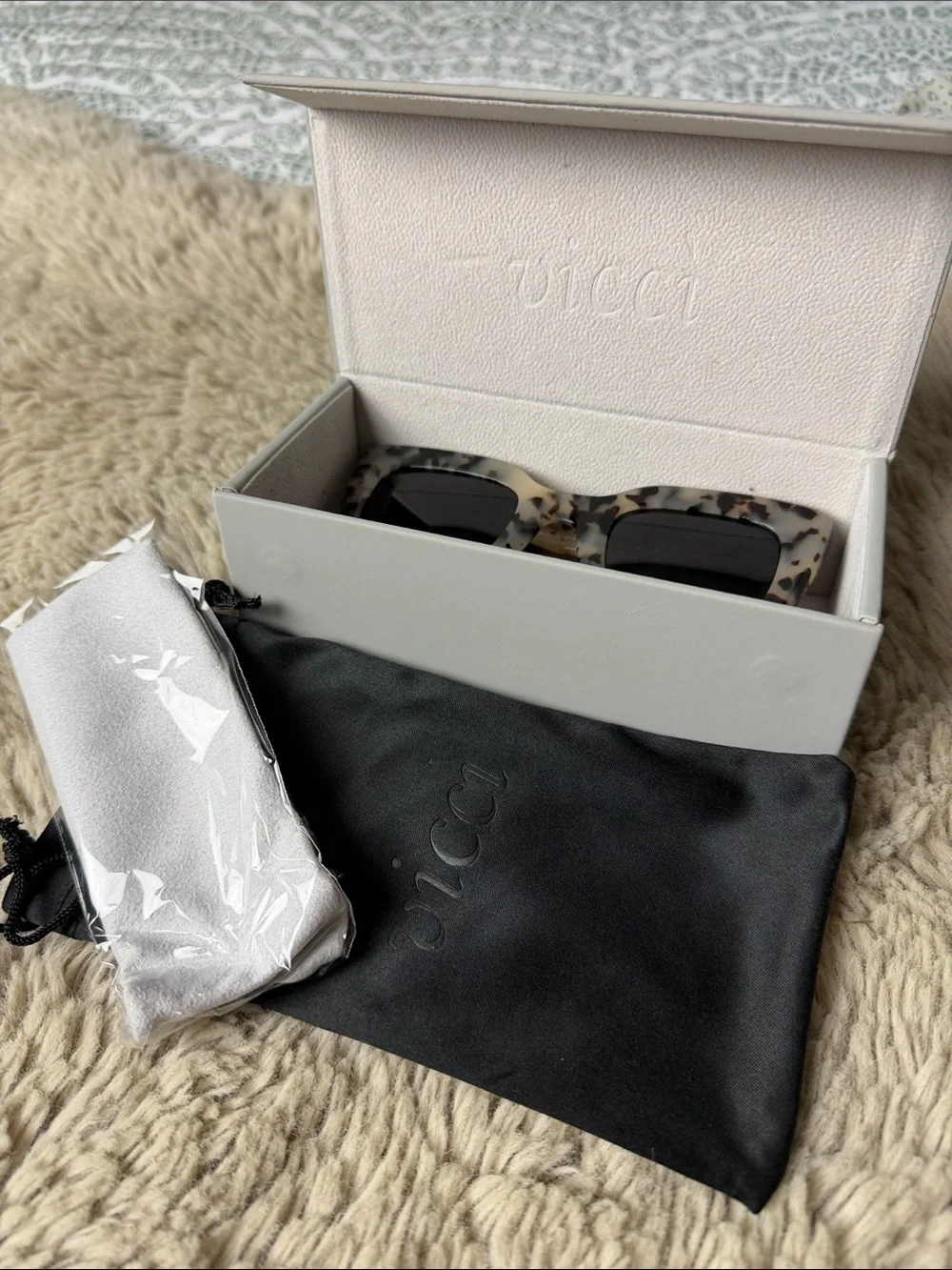 Neutral Tortoise Square Sunglasses - White & Brown Tortoiseshell